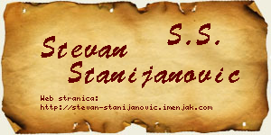 Stevan Stanijanović vizit kartica